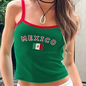 Mexico green tank cropped women’s tee